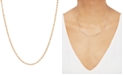 Italian Gold Valentino Link 18" Chain Necklace in 10k Gold, White Rhodium Plate, & Rose Rhodium Plate